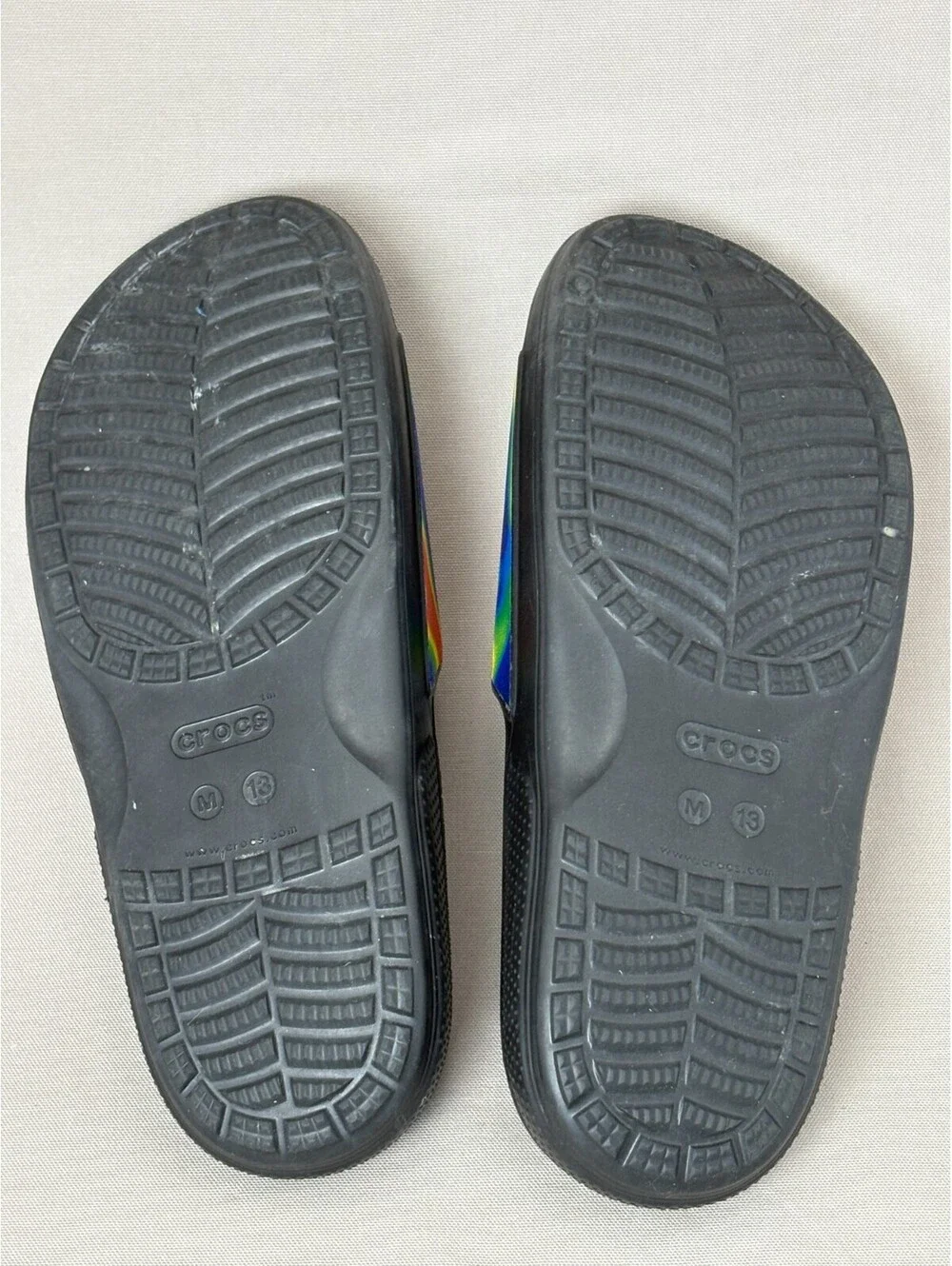 Crocs Classic Slide Sandals Mens 13 Heat Map Thermal Tie Dye Black Slip On M13